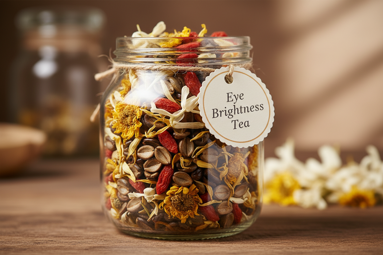 Instead of Chinese character please replace with eye brightness tea as English